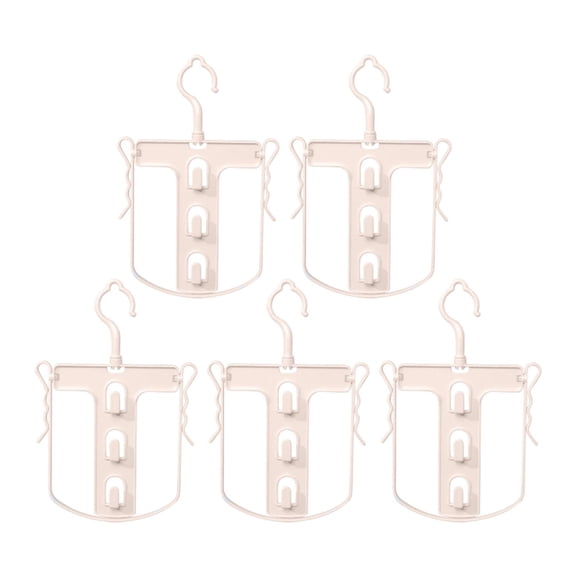 kowaku 5Pcs Hooded Drying Clothes Hangers Hoodie Hangers Foldable Closet Storage Organizer Multifunctional Space Saving Hangers Hats Khaki