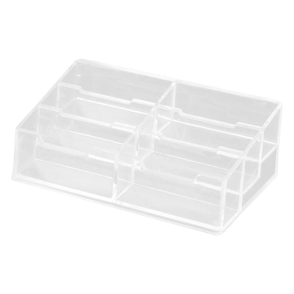 kowaku Acrylic Display Desk Business Card Holder Countertop Support Name Cards Stand Storage Rack for Salons,Exhibition,Receptionist 6 Slot 20.8x9.6cm