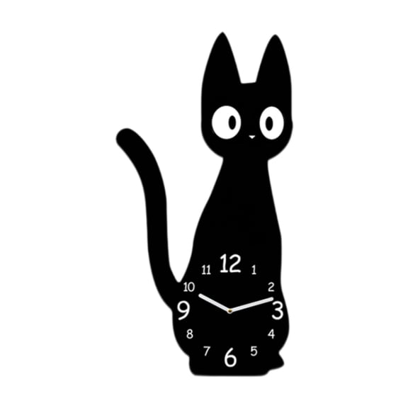 kowaku Acrylic Wall Clock Art Wall Decor Funny Decorative Cute Creative Clock for Cat Lovers Gifts Living Room