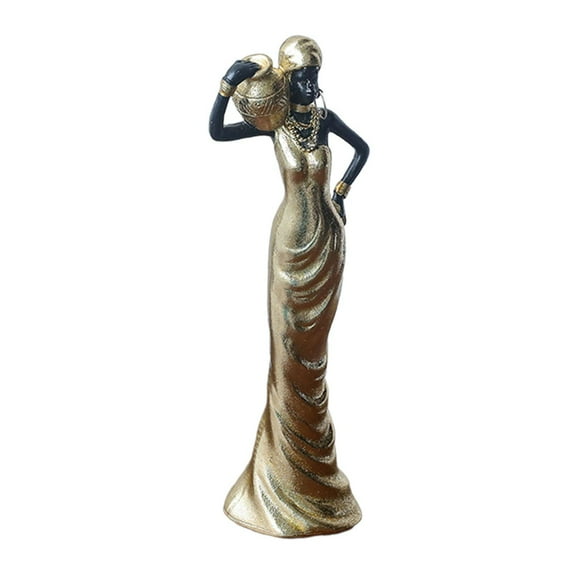 kowaku African Sculpture Tabletop Ornament Creative Vintage Decorative Figurine Women Figure for Living Room Bedroom Home Decoration A