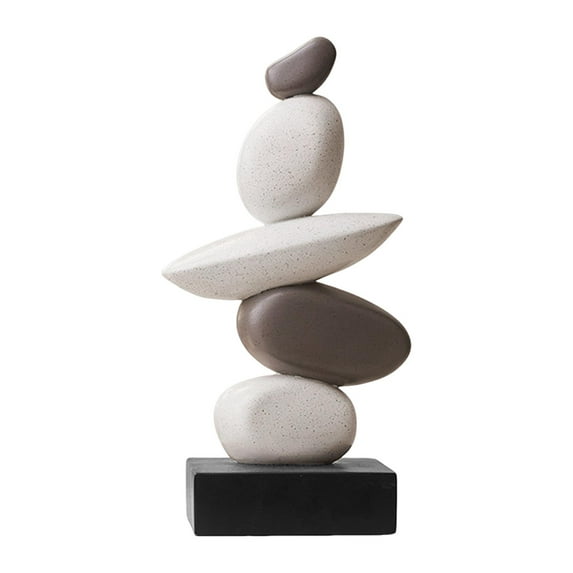 kowaku Artificial Sandstone Statue Art Figurine Craft Decorative Art Modern Desk Ornament Resin Stone Sculpture for Exhibition Shelf Gray White