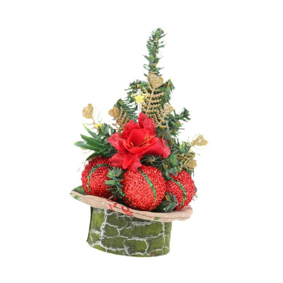 kowaku Artificial Tabletop Christmas Tree Mini Xmas Tree Desk Christmas Tree Potted Plants for Party, Shelf, Indoor,Holiday,Birthday Red