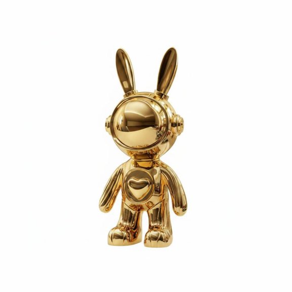 kowaku Astronaut Rabbit Statue Light Luxury Space Rabbit Statue for Desktop, TV Cabinet Gold