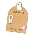 thumbnail image 1 of kowaku Baby's First Halloween Footprint Plaque DIY Decorative Board Gift Photoshoot Prop Keepsake Little Boo Sign for Family Holiday Evil, 1 of 9