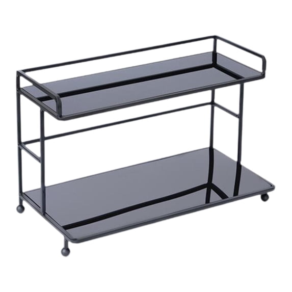 kowaku Bathroom Counter Organizer ,Storage Rack 2 Tiers ,Bathroom Decor ,Vanity Shelf ,Cosmetic Display ,for Desktop, Office Dresser black