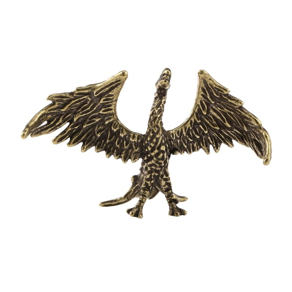 kowaku Brass Flame Phoenix Ornament Tea Pet Household Decor Photo Props Phoenix Figurine Handcrafted for Office Desktop Hotel Bedroom Bar