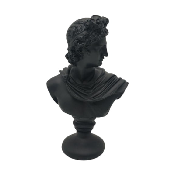 kowaku Bust Statue Greek God Figurine Resin Sculpture Collectible Roman Mythology Head Craftsmanship Desktop Decoration Suitable for Sketch Practice Home Off Apollo Black
