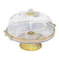 thumbnail image 1 of kowaku Cake Stand with Dome Lidm Decorative Kitchen Platter Serving Platter Veggie Stand Round Reusable Footed Cake Plate for Cheese Clear, 1 of 9
