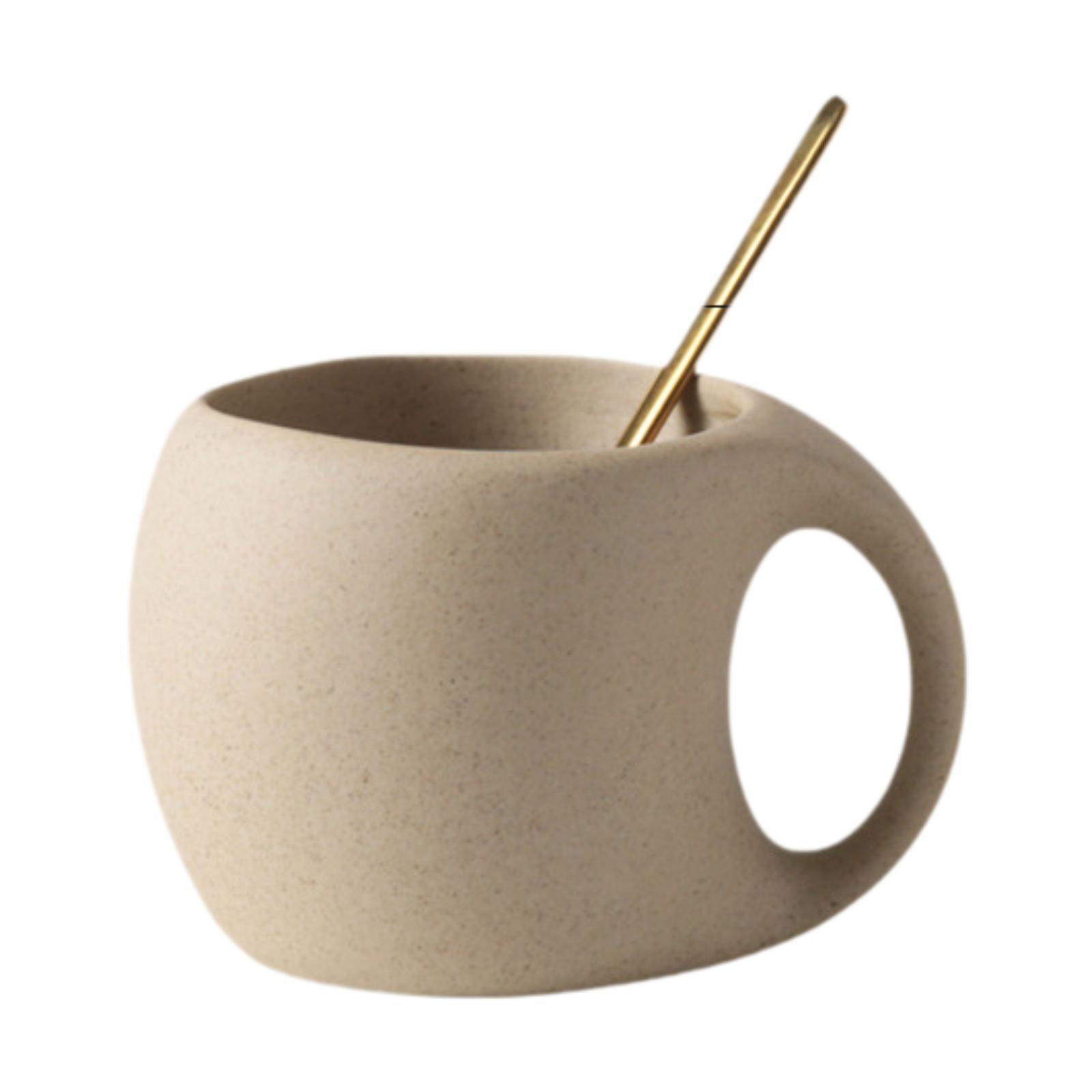 kowaku Ceramic Coffee Mug Coffee Cup Wide Mouth with Handle Unique 250ml Beverage Drink Cup Espresso Cup for Cafe Kitchen Restaurant without Saucer