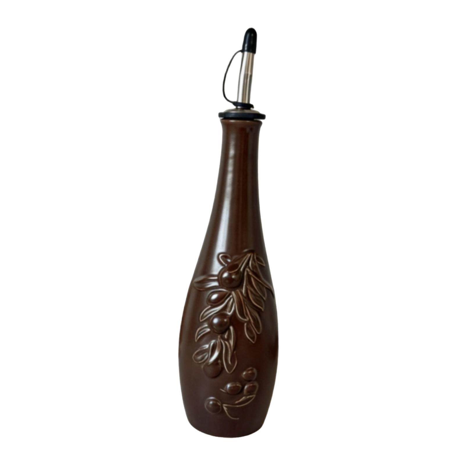 kowaku Ceramic Oil Bottle 350ml for Shoyu Syrup Nordic Pourer for Cooking Barbecue Heat Resistant with Lid Olive Oil Dispenser Coffee