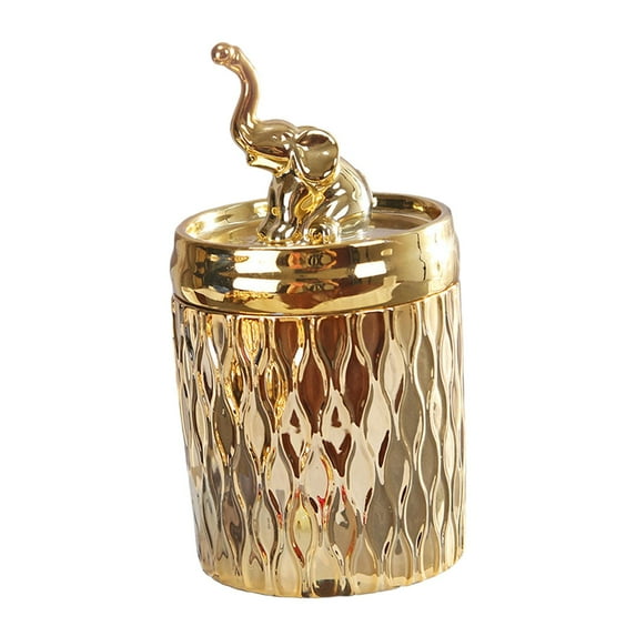 kowaku Ceramic Storage Box Decor Tea Canister Jewelry Box Cotton Swab Holder Storage Jar for Bedroom Vanity Living Room Kitchen Home elephant decor