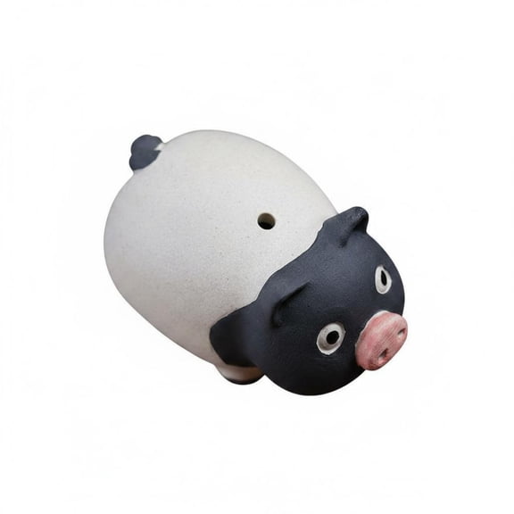 kowaku Clay Tea Pet Handmade Ceramic Pig Statue Tabletop Decor for Office Desk