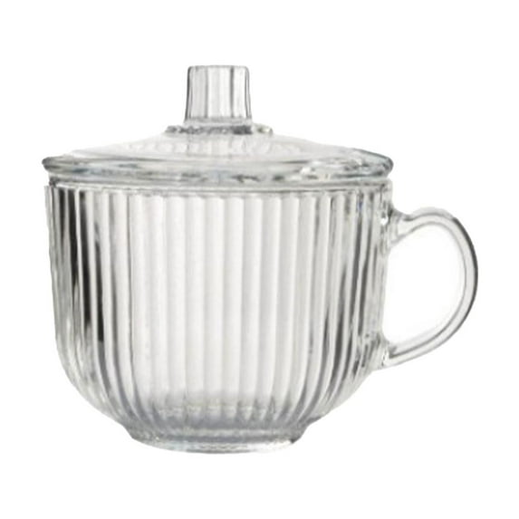 kowaku Coffee Cup Tea Cup Novelty for Hot Drink 480ml Gift with Lid and Handle Water Mug for Office Hotel Breakfast Household Father Clear