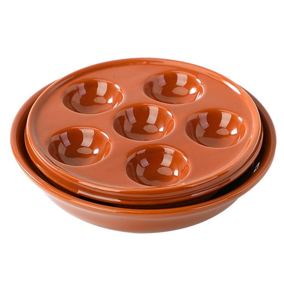 kowaku Conch Dish Ceramic Conch Baking Plate Sturdy Multipurpose Kitchen Tools Escargot Plate for Travel Restaurant Home Cooking BBQ
