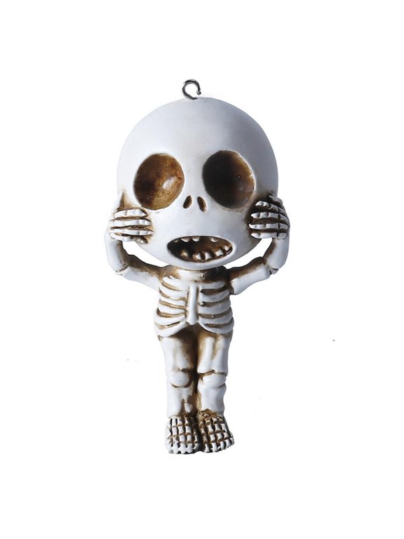 Creative Skeleton Skull Statue Gothic Decorative Pendant Cute Figurine Jewelry Making Car Keychain Decoration Ornament Home Decor Birthday