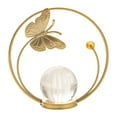 thumbnail image 1 of kowaku Crystal Ball Sculpture Metal Figurine Collection Gift Decorative Statue Stand 50mm for Fireplace Hallway Bedroom Housewarming Butterfly, 1 of 6