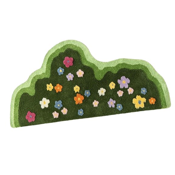 kowaku Decorative Carpet Plants Flower Rug Aesthetic Modern Non Slip Compact Art Decor Rug Floor Carpet Bedside Rug for Household Bedroom