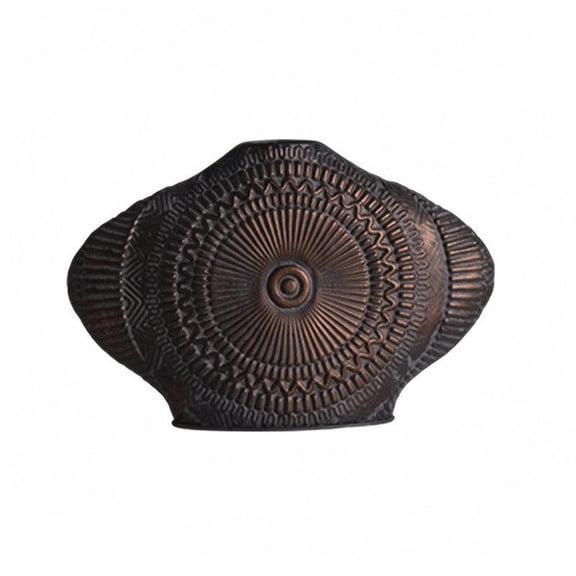 kowaku Decorative Iron Vase Ridged Texture Vintage Blackand-Gold Vase Asymmetrical Shape, A3459