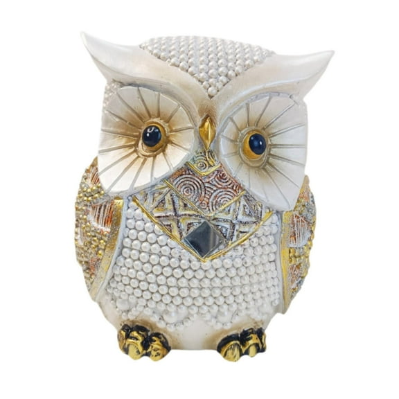 kowaku Decorative Owl Statue Miniature Owl Figurine Shelf Figure Multipurpose Cabinet Bedroom Window Living Room Decoration Ornament White