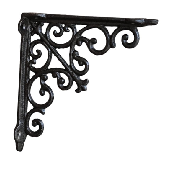 kowaku Decorative Shelf Bracket Shelf Support Hardware Iron with Screws Sturdy Wall Mount Shelving Bracket Supporter for Home Garage M