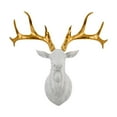 thumbnail image 1 of kowaku Deer Head Wall Sculpture Resin Deer Head Sculpture ,Collectible, Crafts Artwork,Deer Head Wall Decor for Living Room Office white gold angle, 1 of 9