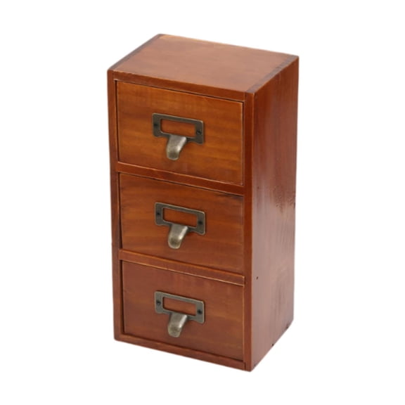 kowaku Desktop Drawer Cabinet Retro Design for Organizing Container Case Storage Box Wooden for Grocery Jewelry Dresser Craft Makeup