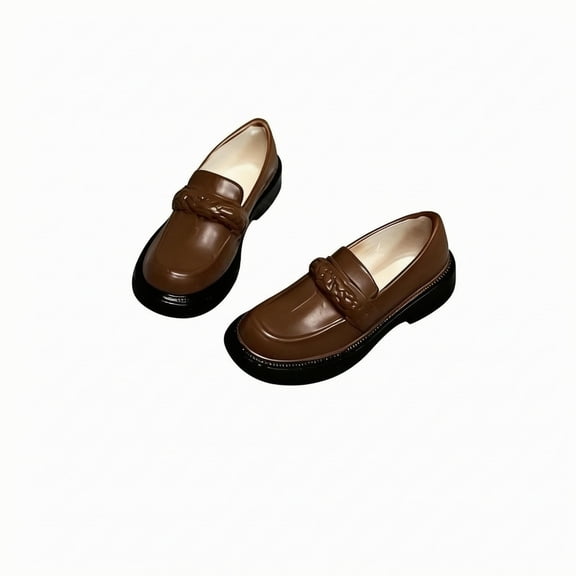 kowaku Doll Loafer Molded Pull-on Doll Shoe and PVC Rounded Toe Loafer for OB22 Dolls, Brown, Loafers