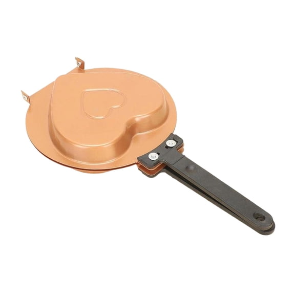 kowaku Double Side Frying Pan Nonstick Cooking Tool Cookware with Heat Resistant Handle Pancake Griddle for Cafe Omelette Toast Cake Heart Shape