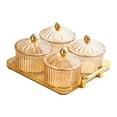 thumbnail image 1 of kowaku Dried Fruit Plate Appetizer Serving Tray, Luxury Divided Serving Dishes Candy Nuts Dish with Lid for Living Room Dried Fruit, 4 Round Discs, 1 of 9