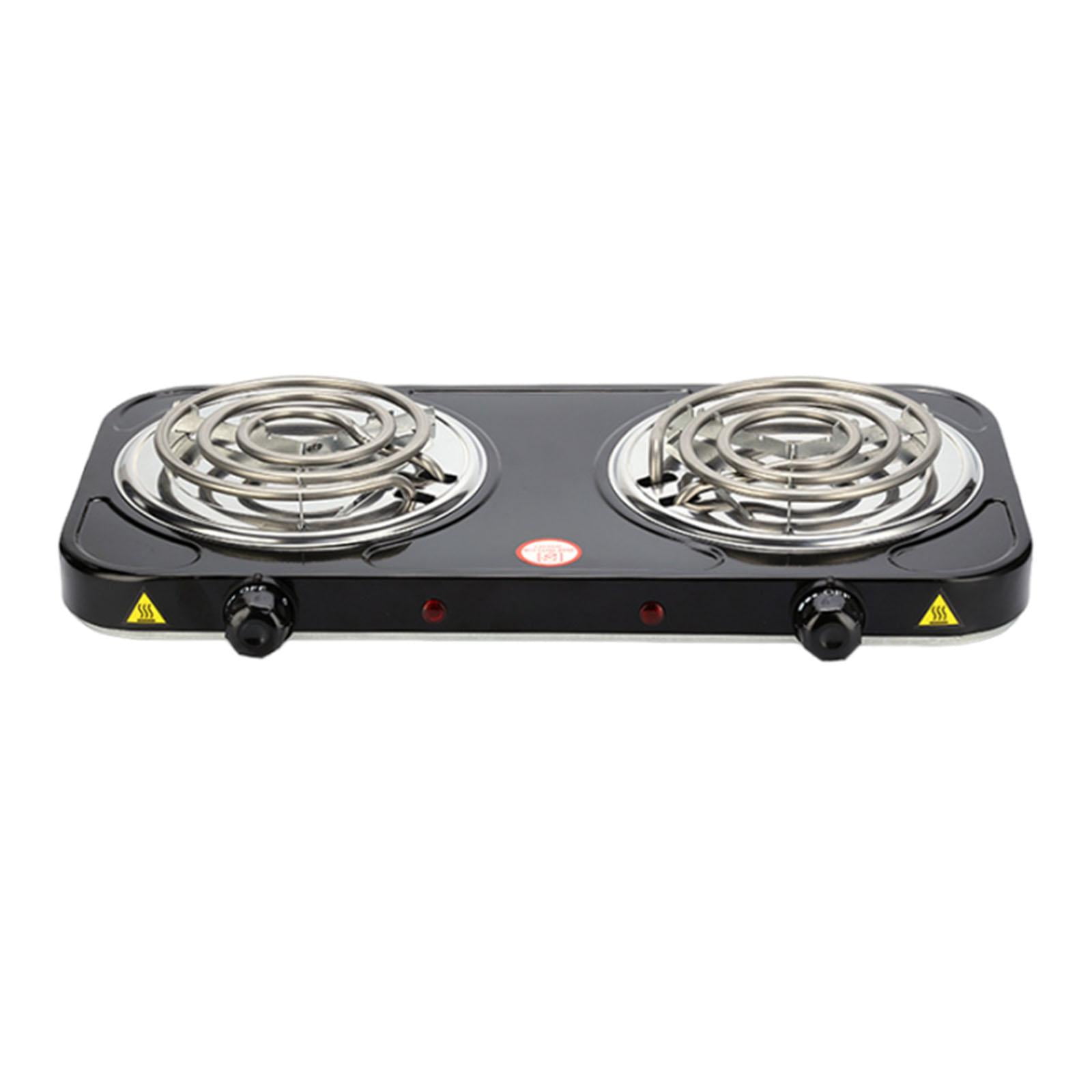 kowaku Electric Coil Burner Burner Cooktop Adjustable Temperature Knob for Home Travel Outdoor Activities Countertop Coiled Burner Double 2000W