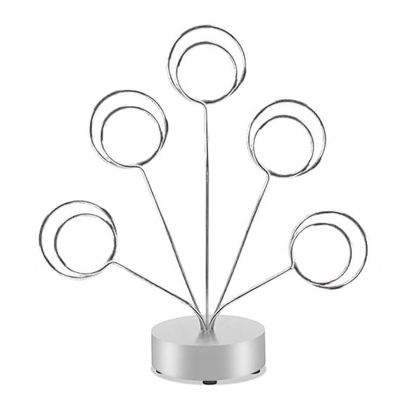 kowaku Family Tree Photo Holder Memo Board, Round Card Holder, Wood And Metal Design, Stable And Adjustable, Suitable for Home Office Decoration, Wedding Gif Silver