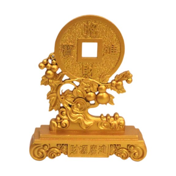 kowaku Feng Shui Statue Wealth Lucky Figurine Table Centerpiece Living Room Good Fortune Sculpture Metal Ornament for Festival Store With Gourds