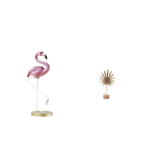 kowaku Flamingo Resin Statue Metal Leaf Sculpture Outdoor Bird Figurine Decorative Garden Ornament Resin Unique Appearance Suitable for Bedroom Living Room G