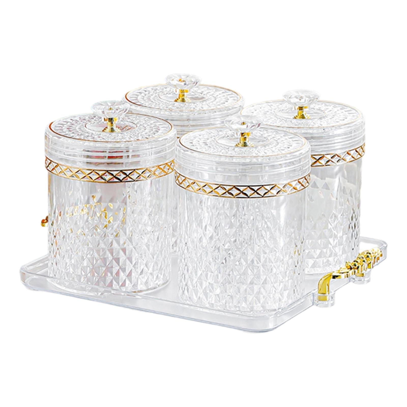 kowaku Food Storage Container Set Airtight Jar with Lid Compact Divided Compartments Sturdy Versatile Spice And Storage Suitable for Home Use Entertaini Clear