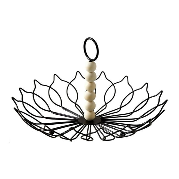 kowaku Fruit Basket Bowl Countertop Bowl with Handle Snack Holder Server Multipurpose Metal Organizer Fruit Vegetable Storage Basket E