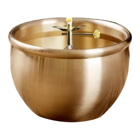 kowaku Ghee Lamp Holder Decorative Copper Oil Lamp Butter Votive Tealight Holder High Foot Base Adjustable Brightness Suitable for Celebration Altar Temple Meditation Style C