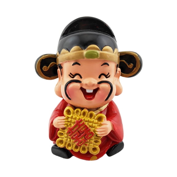kowaku God of Fortune Figurine Car Dashboard Decoration Creative God of Wealth Statue for Table Centerpiece Birthday Gift Home Decor D