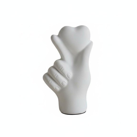 kowaku Hand Heart Gesture Figurine Minimalist Design Love Gesture Sculpture Sculpture White
