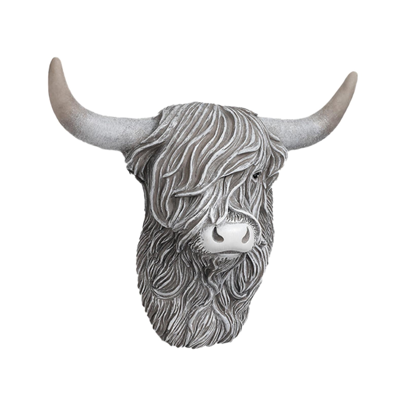 kowaku Highland Cow Decor Bull Head Wall Art Novelty Crafts Ornament ...