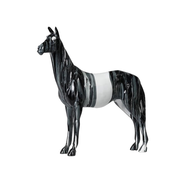 kowaku Horse Sculpture Animal Decorative Figurine for Desk Table Centerpiece Office Gray Large