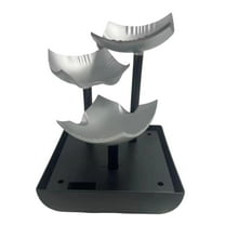 kowaku Indoor Tabletop Fountain Meditation Waterfall Creative with Lights Decoration Unique Waterfall Fountain for Housewarming Gift Silver