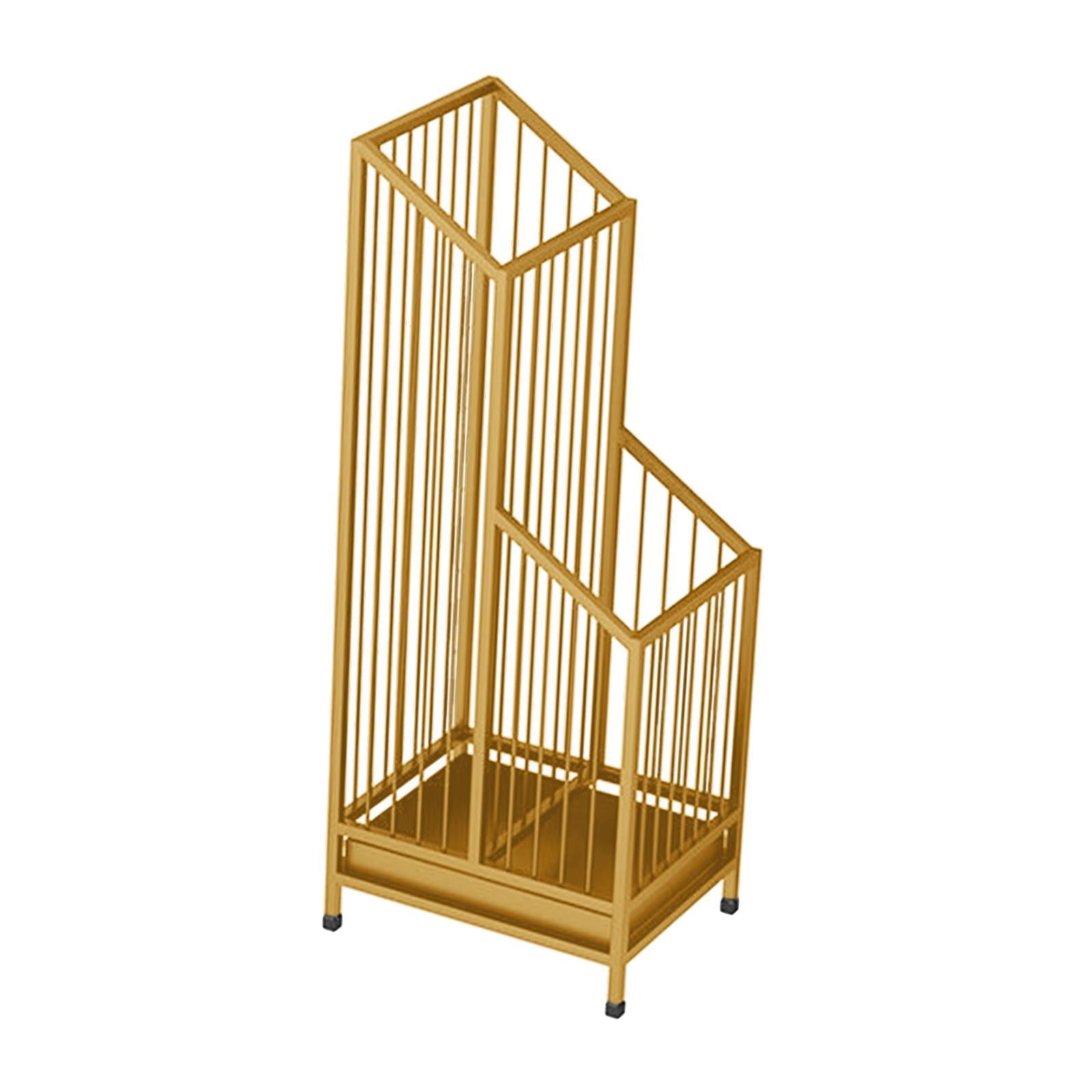 kowaku Iron Umbrella Stand Rack Umbrella Storage Organizer Multi Purpose Standing Umbrella Holder for Office Hallway Entry Apartment Golden