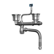 kowaku Kitchen Sink Drain Pipe Plumbing Accessories Drain System for Bathroom Salon Double Slot