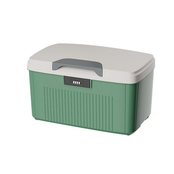 kowaku Lockable Storage Box Four Digit Password Versatile Large Spacious Household Portable Trunk Locking Container Bin Lockable Box Green