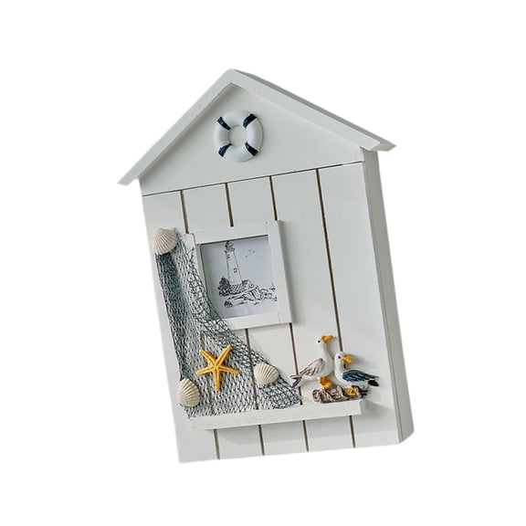 kowaku Mediterranean Style Key Cabinet Versatile for Living Rooms Apartment Doorway Seagull pattern