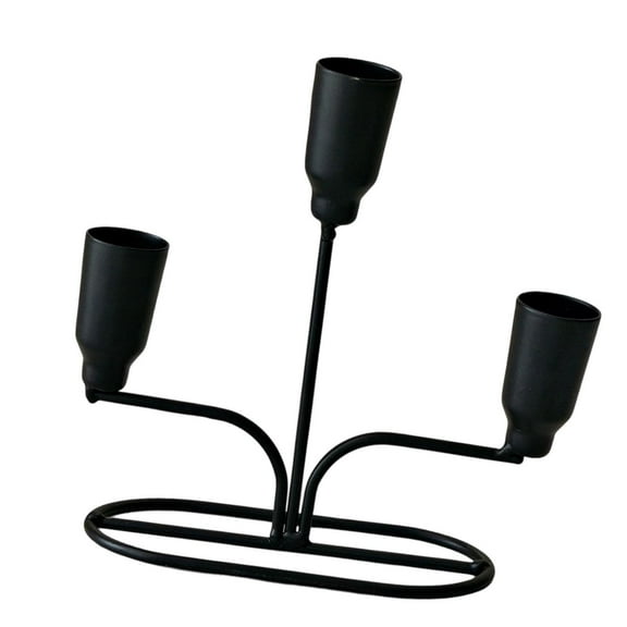 kowaku Metal Candle Holder Candlestick Holder Ornament Nordic Candelabra Table Centerpiece for Party Festival Fireplace Dining Table Black