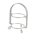 thumbnail image 1 of kowaku Metal Two Tiered Dessert Cake Stand Accessory Multipurpose Stylish 31.5x23cm Silvery, 1 of 8