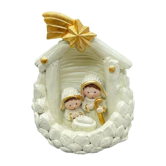 kowaku Miniature Nativity Figurine,Religious Gift Ornament,Manger Landscape Holy Family Statue Small Nativity Scene for Holiday Xmas