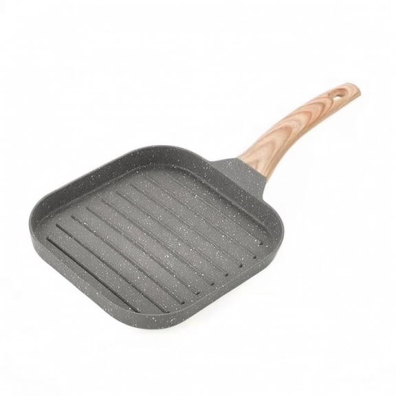 kowaku Nonstick Square Frying Pan Grill 18cm Ridged Surface Drains Excess Oil for Lighter Cooking