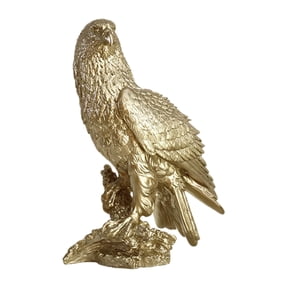 kowaku Nordic Eagle Sculpture Figurine Feng Shui Artwork Table Personality Resin Indoor Craft Eagle Statue for Kitchen TV Shelf Decor Photo Props , 9.45x5.12x13.39inch